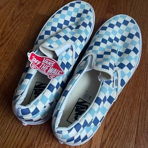 Vans Classic Slip On Checkerboard in blue topaz/navy